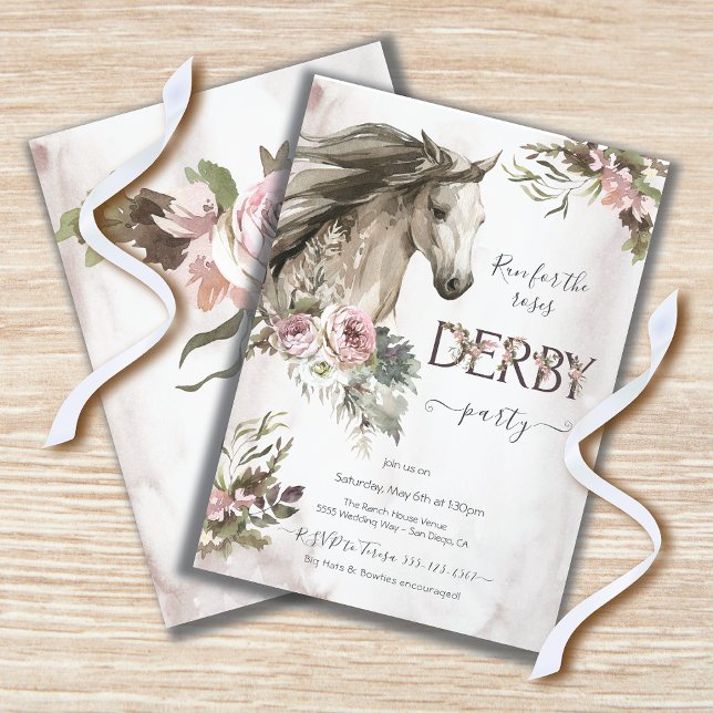Invitación Rosas Derby Horse Carreras Fiesta (Subido por el creador)