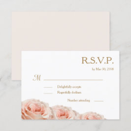 Invitación Rosas Desvaídas Rosadas Florales Blancas RSVP Boda