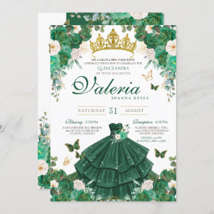 Invitación Rosas ecologistas de esmeralda: la princesa Quince