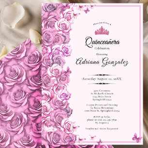 Invitación Rosas elegantes para quinceañera de 15 años