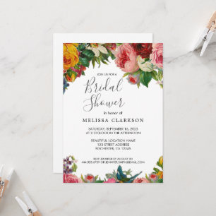 Invitación Rosas en acuarela vintage elegantes Desayuno de no