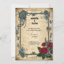 Invitación Rosas encadenados Gótico Boda de la fantasía
