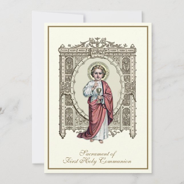 Invitación Rosas Eucaristas de la Primera Comunión Santo Jesú (Anverso)