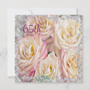 Invitación Rosas Exquisitas & Diamantes Cumpleaños 65