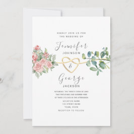 Invitación Rosas Floral Rubor Boda rosa