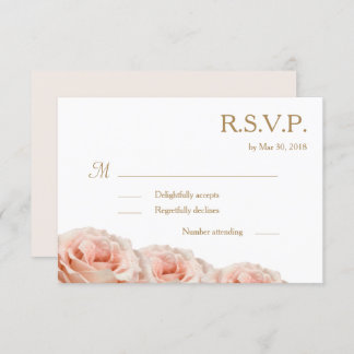 Invitación Rosas Florales Blancas con Rubor Rosa RSVP de Boda