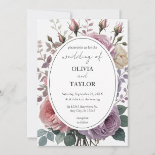 Invitación Rosas florales Boho Boda ruso
