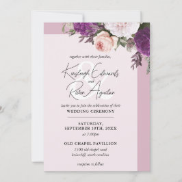 Invitación Rosas florales de época y Boda fotográfico Dusty M