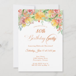 Invitación Rosas Florales de Melocotón Dulce 80º