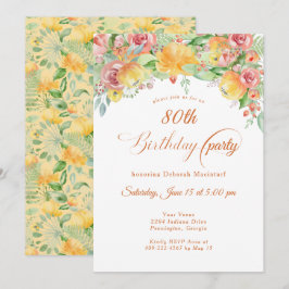 Invitación Rosas Florales de Melocotón Dulce 80º