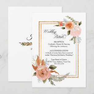 Invitación ROSAS Florales de TEMPLATE Detalles del Boda Bouqu