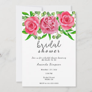 Invitación Rosas florales Ducha de novia