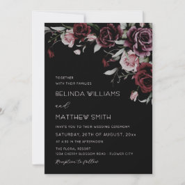 Invitación Rosas florales góticas | Boda