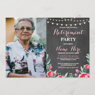 Invitación Rosas florales rojos de la tiza del fiesta de