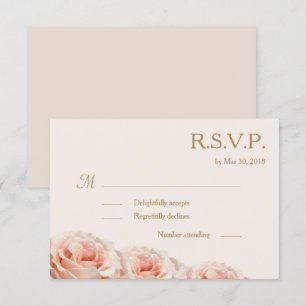 Invitación Rosas Florales Rosadas de Cielo Cuñas de Boda RSVP