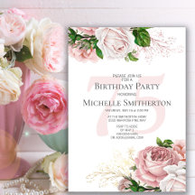 Rosas florales rosadas desvanecidas Cumpleaños 75 