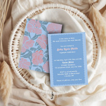 Rosas florecidas inspiradas en encaje vintage azul