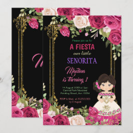 Invitación Rosas Flores Fiesta Floral Primer cumpleaños