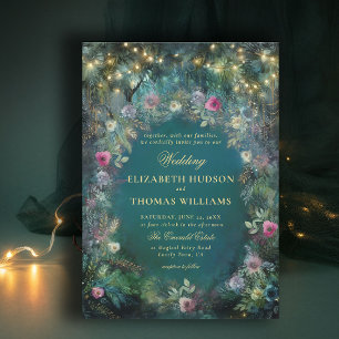 Invitación Rosas forestales encantados Arch Woodland Gold Bod