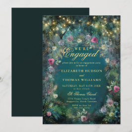 Invitación Rosas forestales encantados Woodland Engagement Pa