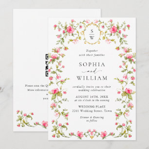 Invitación Rosas franceses de Meadow Pastel Boda de código Fl