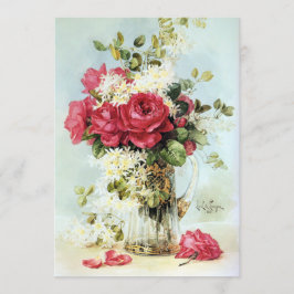 Invitación Rosas frescos de la ducha nupcial del jardín