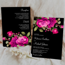 Rosas Fuchsia Rosa Caliente Todo en Uno Boda Negra