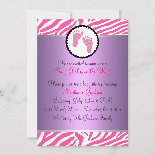 Invitación Rosas fuertes Baby Shower (Anverso)