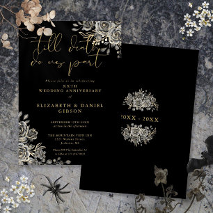 Invitación Rosas góticas aniversario de bodas floral
