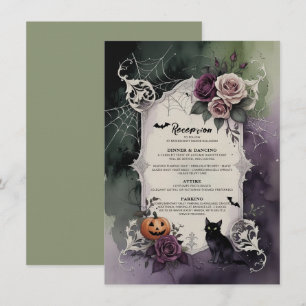 Invitación Rosas góticas de color púrpura oscuro, recepción d