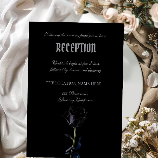 Invitación Rosas góticas negras simples  (Subido por el creador)