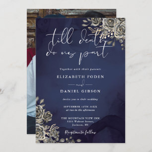 Invitación Rosas góticos de medianoche Boda de fotografía flo