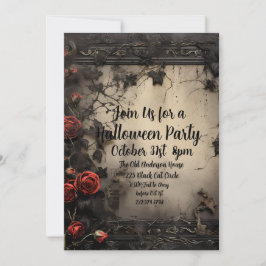 Invitación Rosas góticos, fiesta de Halloween