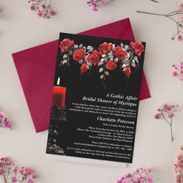 Invitación Rosas góticos Halloween Bridal Shower