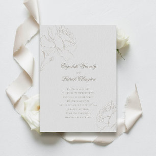 Invitación Rosas Grabados en relieve de imitación Boda formal