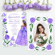 Rosas Lilac Butterflies Princesa Foto Quinceanera
