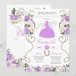 Invitación Rosas Lilac del Oeste Mariachi Charro Quinceañera