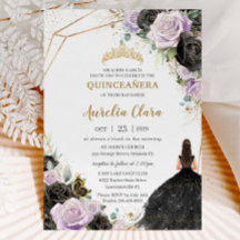 Rosas Lilac Negros Floral Quinceañera Dulce Diecis