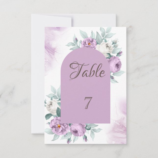 Invitación Rosas Lilas al Acuarela (Anverso)