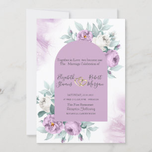 Invitación Rosas Lilas de Acuarela Lunares