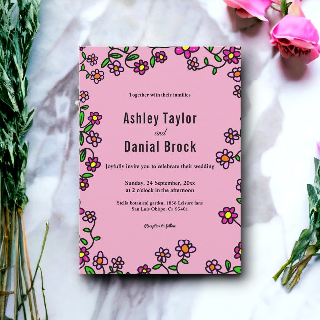 Invitación Rosas magrebíes botánicos Boda de Boho Floral (Subido por el creador)