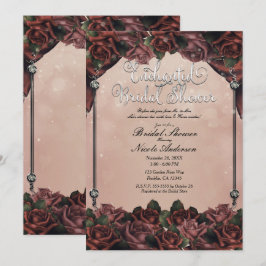 Invitación Rosas Marrones de Mocha Oxidadas Elegante Boda de