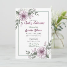 Rosas Mauve Chica Floral Baby Shower