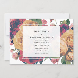 Invitación Rosas modernos Boda blanco vintage