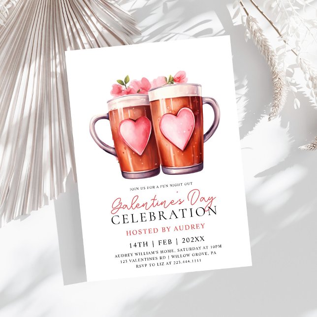 Invitación Rosas modernos son Fiestas del Día de Galentine (Subido por el creador)