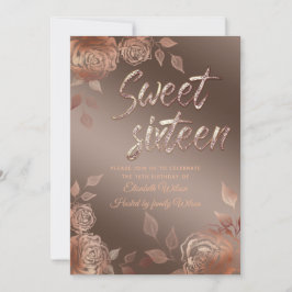 Invitación Rosas modernos y elegantes de otoño dieciséis