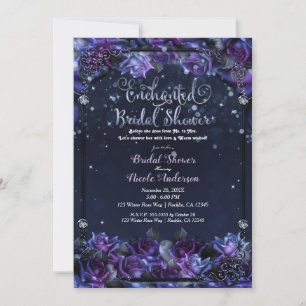 Invitación Rosas Moradas de Fantasía Encantadas para Despedid