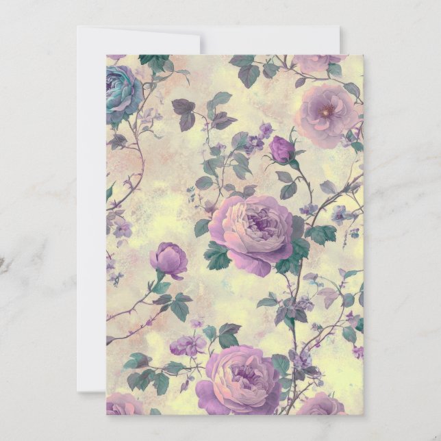 Invitación Rosas morados (Anverso)