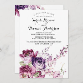 Invitación Rosas morados