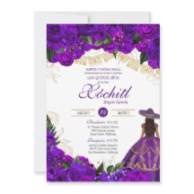 Rosas morados elegante charro esmeralda Quinceaner